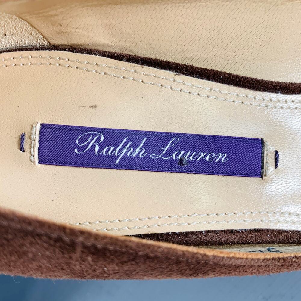 RALPH LAUREN COLLECTION Size 6.5 Brown Suede Pointed Toe Classic Pumps - Picture 7 of 8